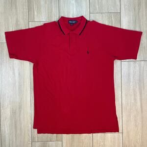 Polo Golf Ralph Lauren Polo Shirt Mens XL Red Pique Tipped Collar Pony Logo